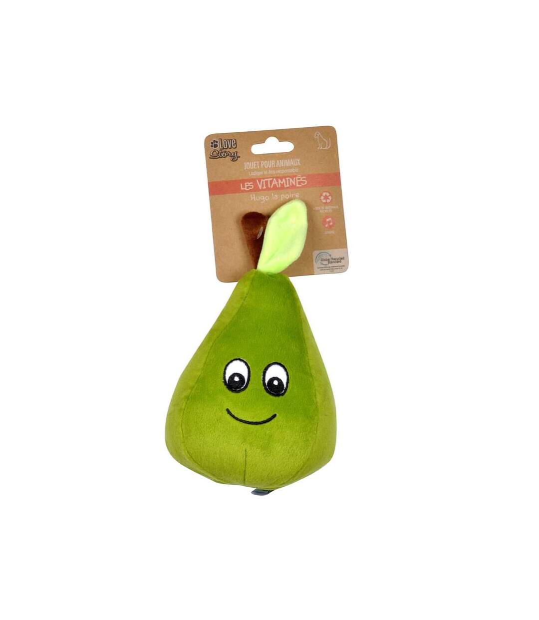 Paris Prix - Peluche Pour Chien poire 18cm Vert
