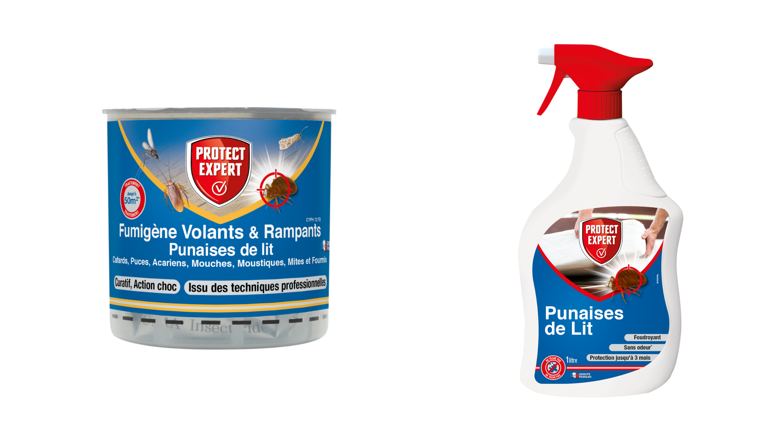 Pack anti punaise de lit | spray prêt a l'emploi 1l + fumigène| action