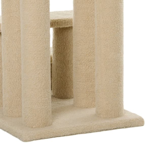 Dyretrapper Hunder Katter 4-Trinns Plysj Beige 63,5X43X60Cm