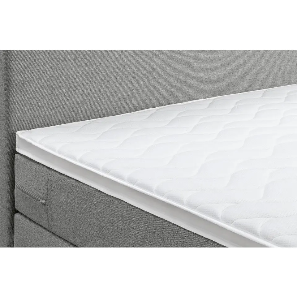 Boxspring met opbergruimte en voetbord Liv egaal - lichtgrijs - 180x200cm