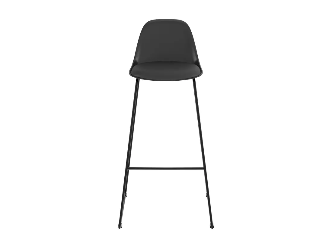 Lot de 2 chaises de bar noires 75 cm - Leni