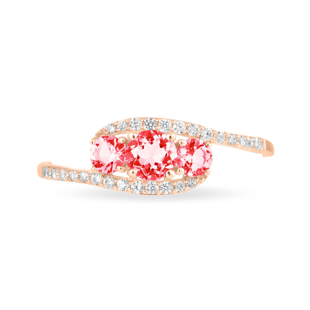Bague Chloe Or Rose Rubis Et Diamant
