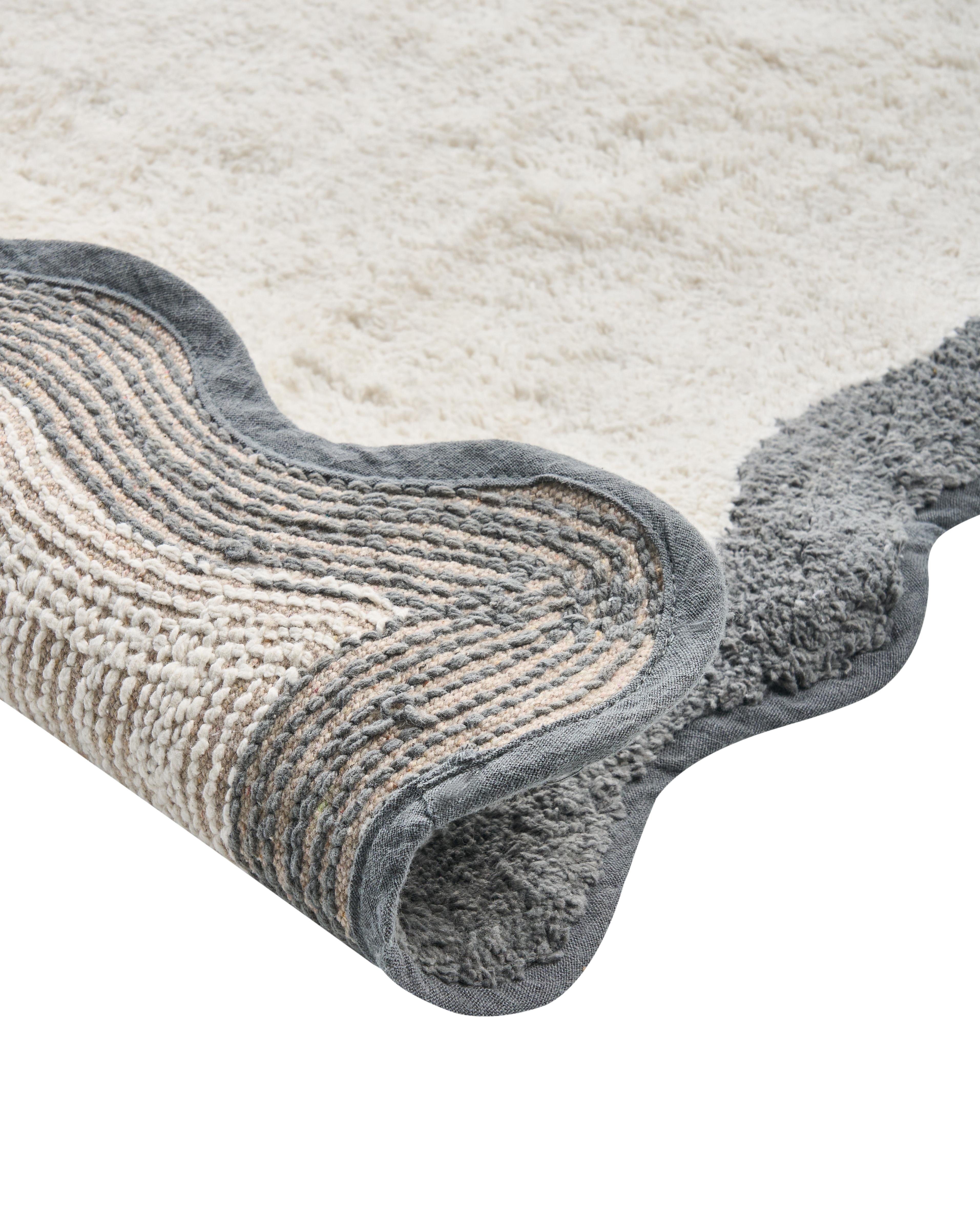 Badmat NANGAL Grijs/beige 60 x 90 cm Katoen