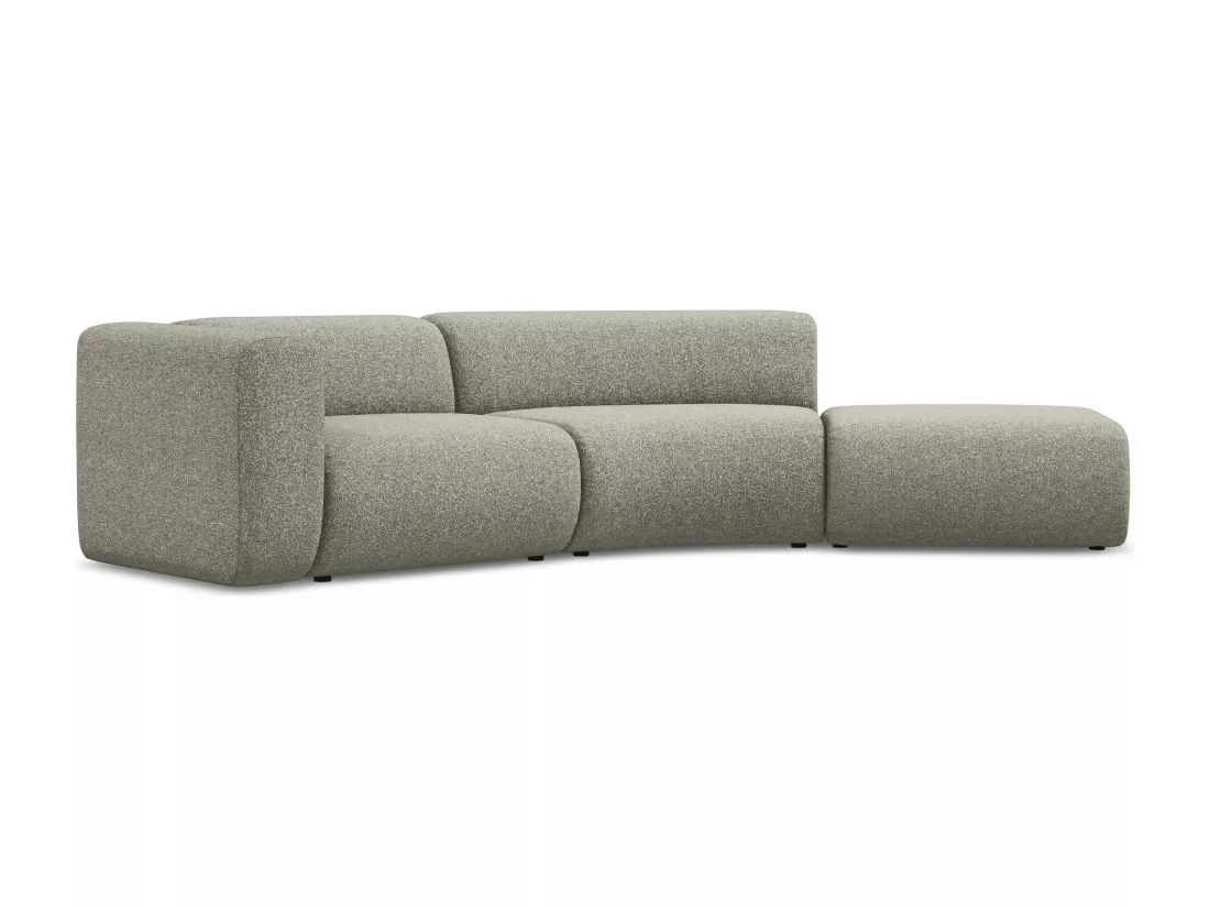 Canapé modulable 4 places droit en tissu texturé - beige foncé - EKAHI