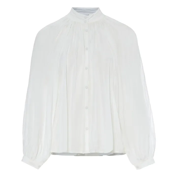Forte Forte Blouse Bohémienne Voile de Coton et Soie | Blanc