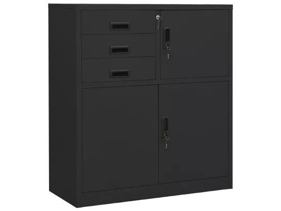 Armoire de bureau et jardinière Anthracite 90x40x125 Acier