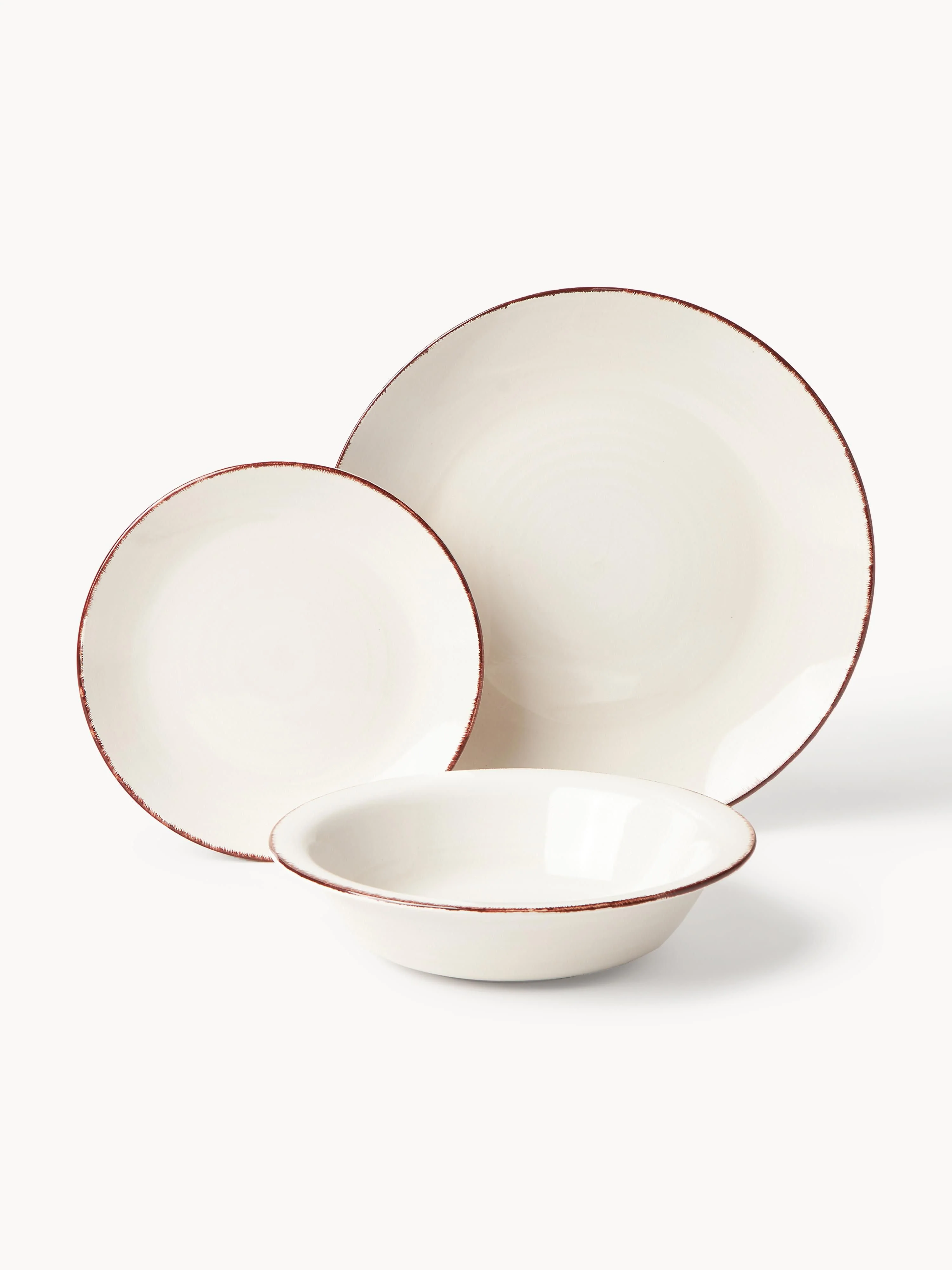 Handbeschilderde serviesset Baita, 6 personen, 18-delig