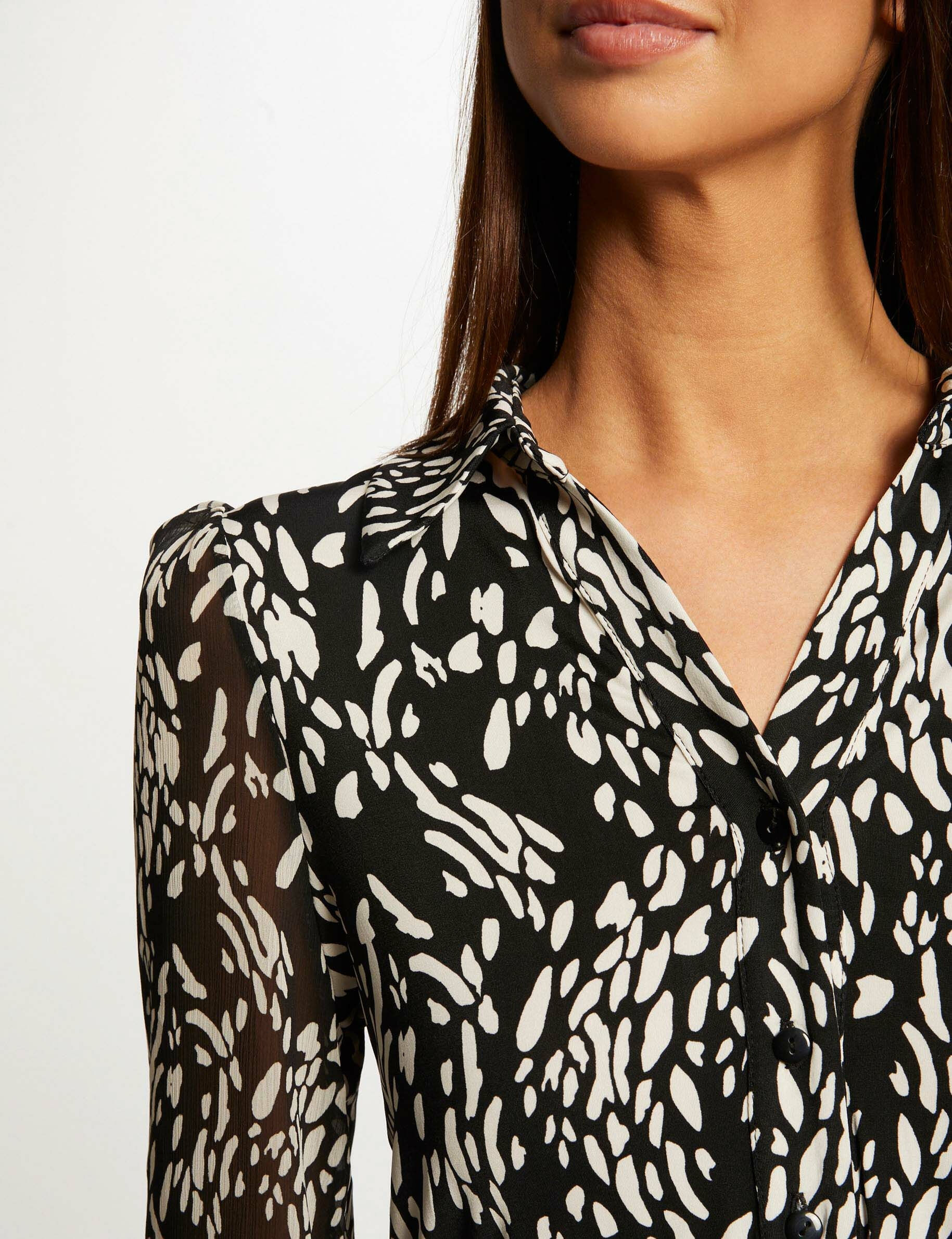T-shirt manches longues imprimé abstrait multico femme - multico