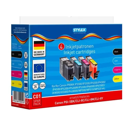 Stylex Druckerpatronen für Canon Pixma, 4er Set