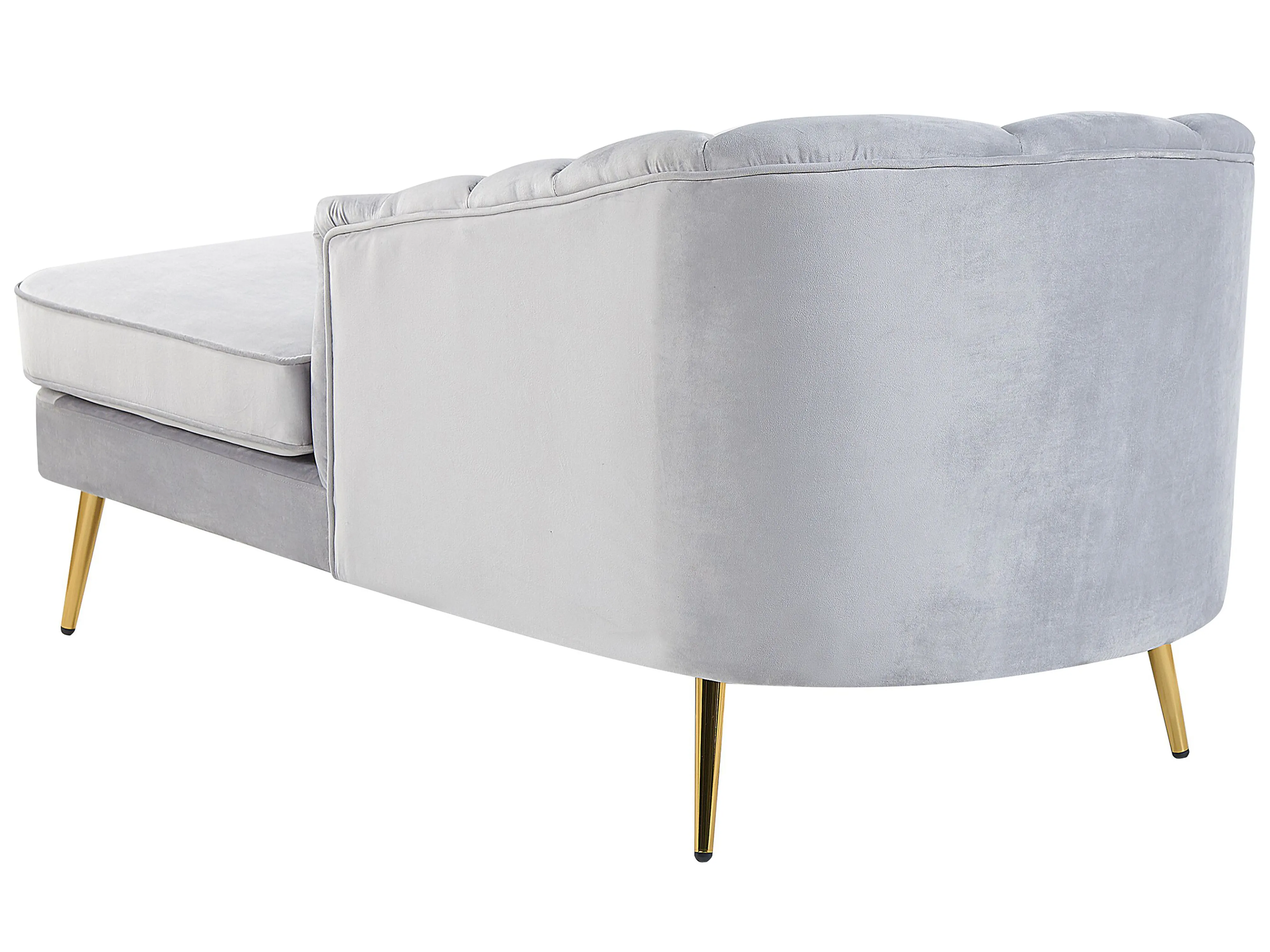 Linkszijdige chaise longue ALLIER Fluweel Lichtgrijs