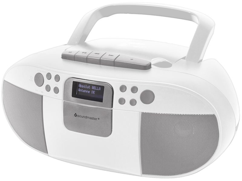 soundmaster DAB  Radio SCD7800WE Weiss CD/MP3 Boombox mit DAB /UKW Radio, Kassettenspieler und USB