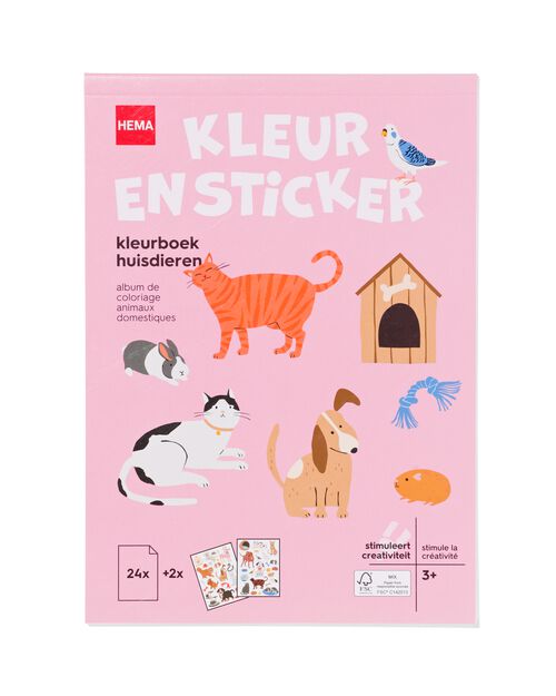 album à colorier avec autocollants animaux 3+