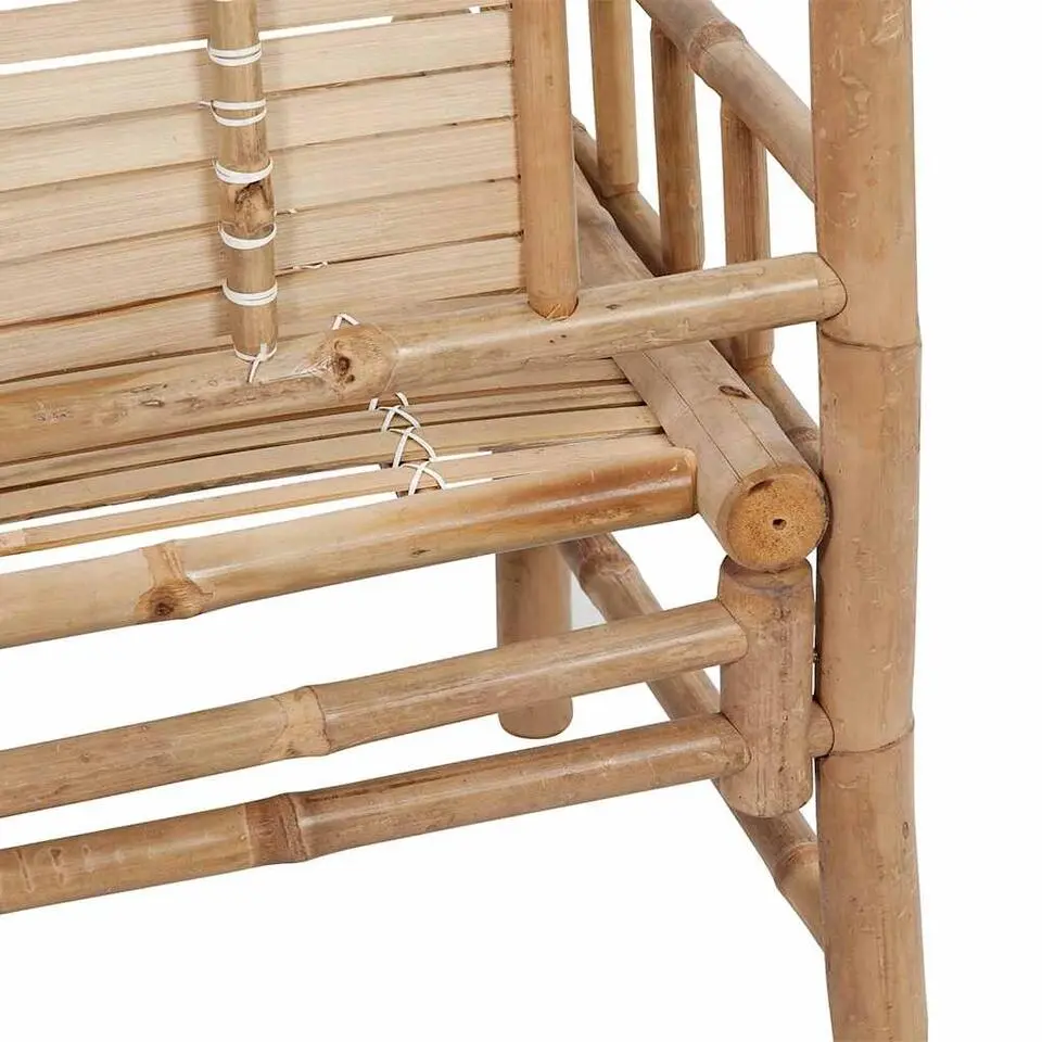 vidaXL - Tuinbank - Beige - Bamboe - 120 cm - Met kussen