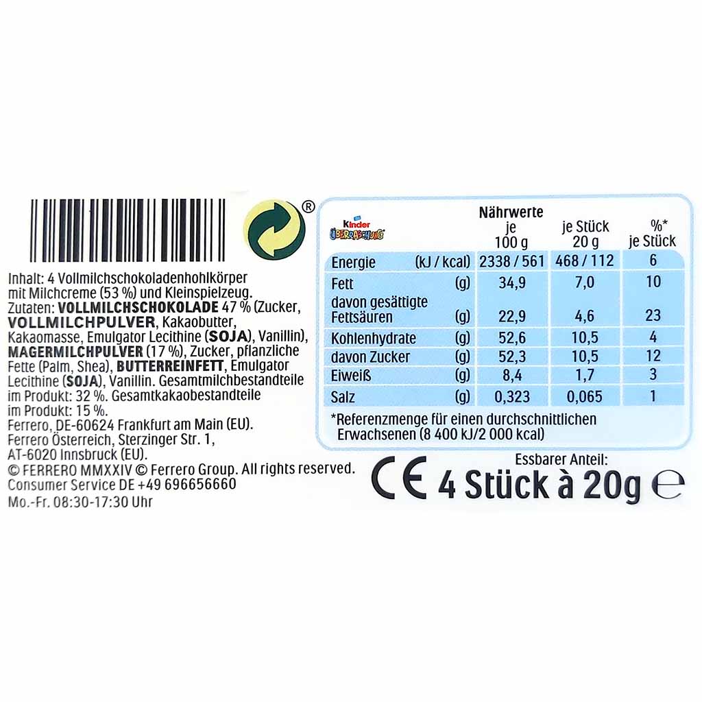 kinder Überraschung Classic-Ei Disney Prinzessin 4er 80g MHD:5.2.25