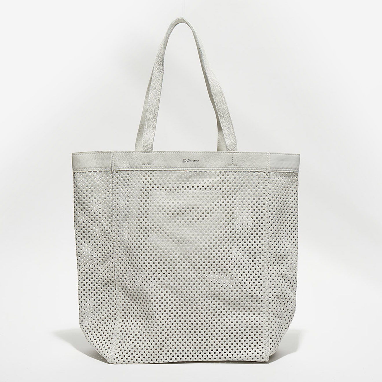Bellerose Sac en Cuir ajouré Niryho blanc - 30x40x15 cm