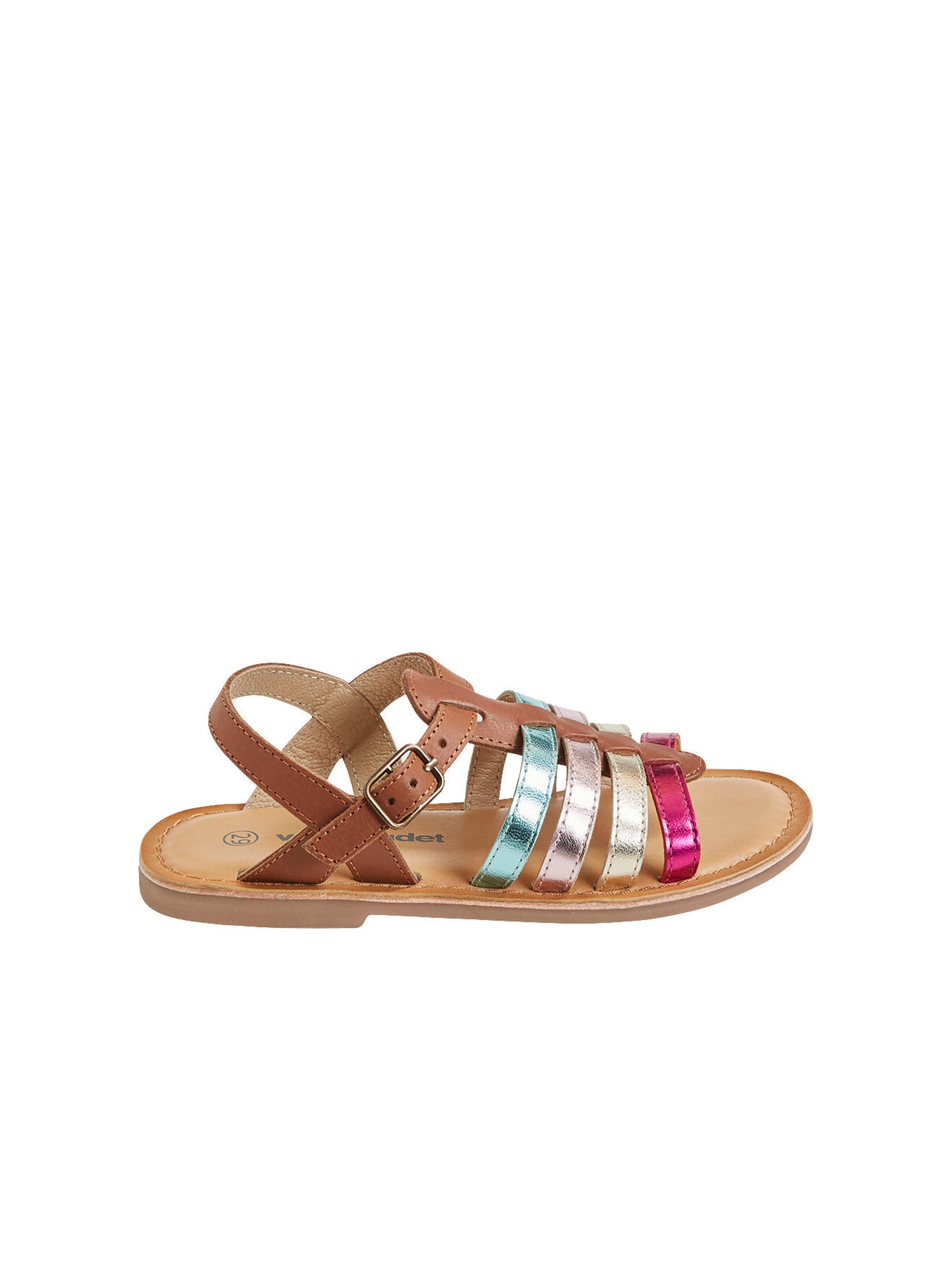 Vertbaudet Mädchen Riemchen-Sandalen aus Leder hellbraun