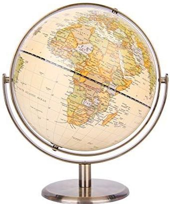 Exerz - Wereld Globe - Diameter 20 cm - Hoogte 27,5 cm - Edgy Metallic