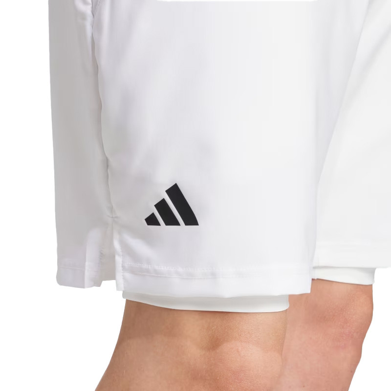 Short de tennis avec shorty Adidas Club 2 en 1 blanc