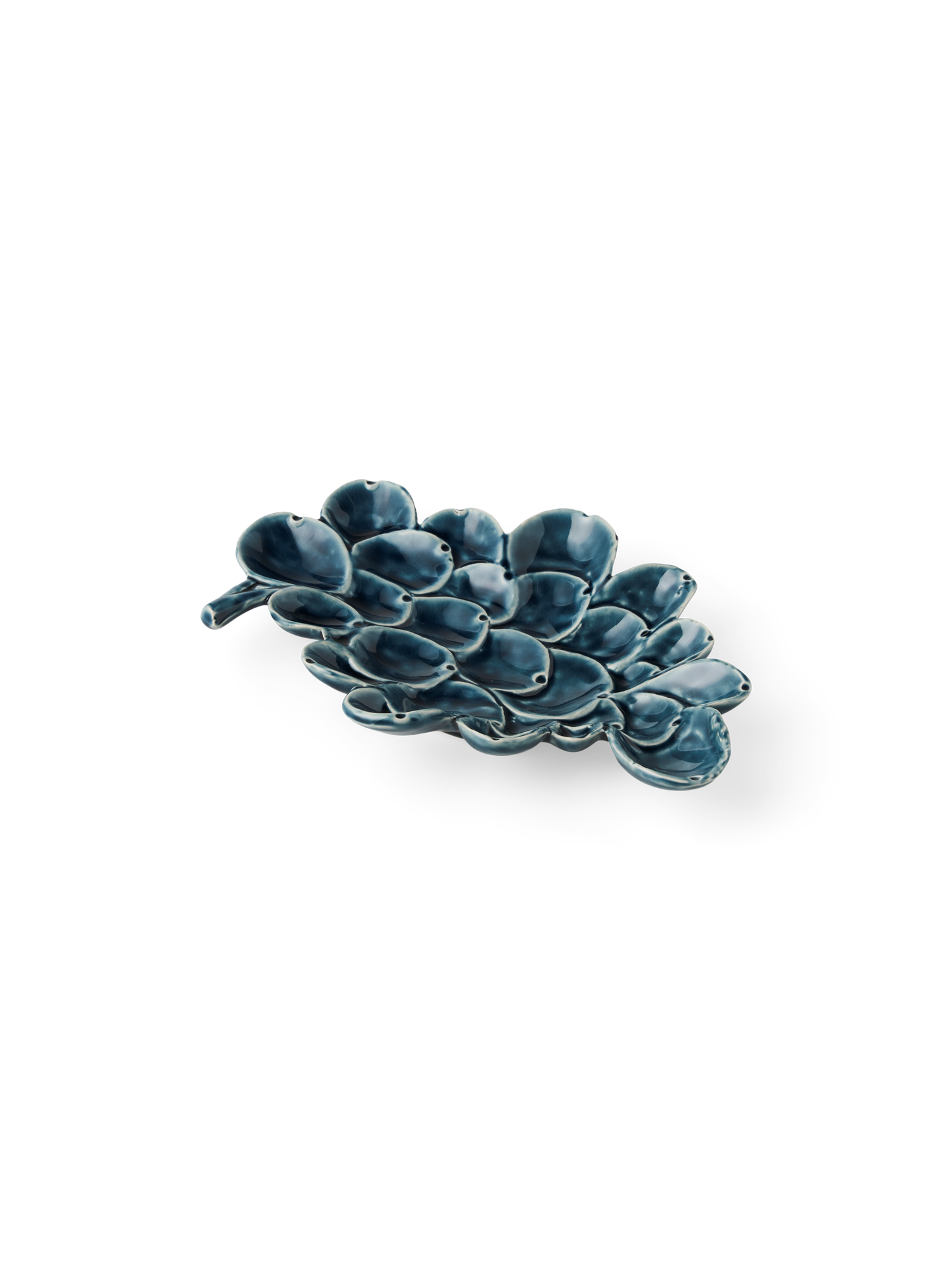 Dekorativt fad | Stentøj. 23,2 x 16.5 x 3,2 cm. | Green