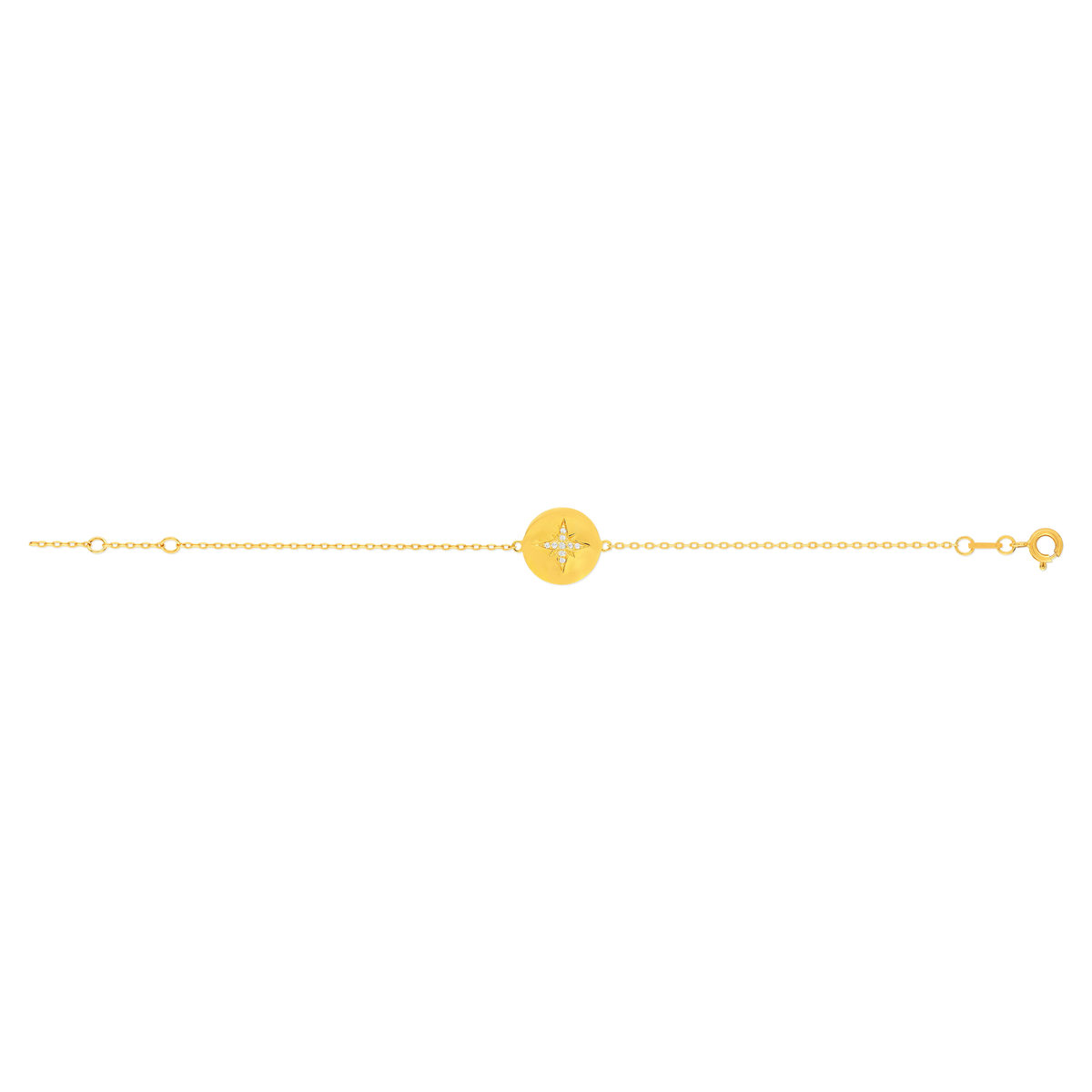 Bracelet plaqué or jaune zirconias 18 cm