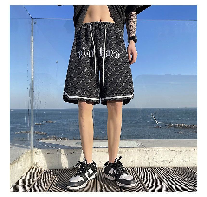 Ffodia - Losse denim shorts met letters