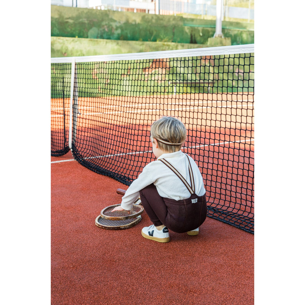 Køb Silly Silas Chocolate Brown Striped Footless Strømpebukser