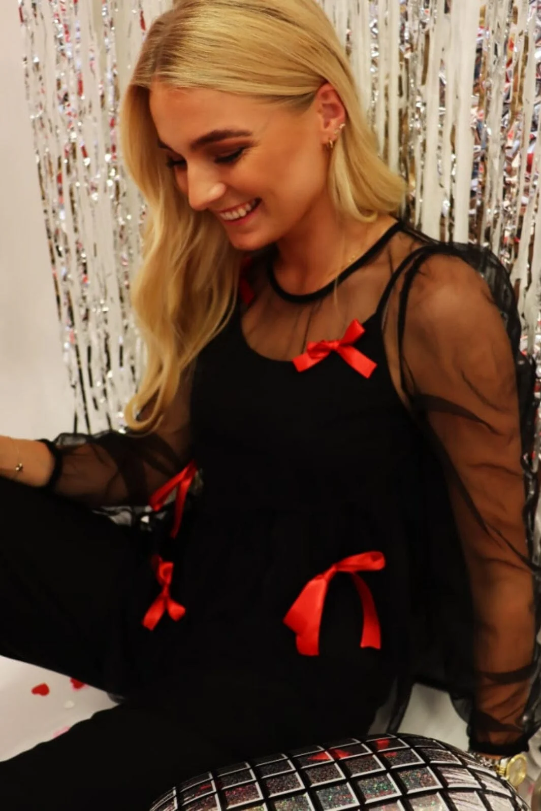 Liberte Tulle-Ls-Bow-Blouse 22126