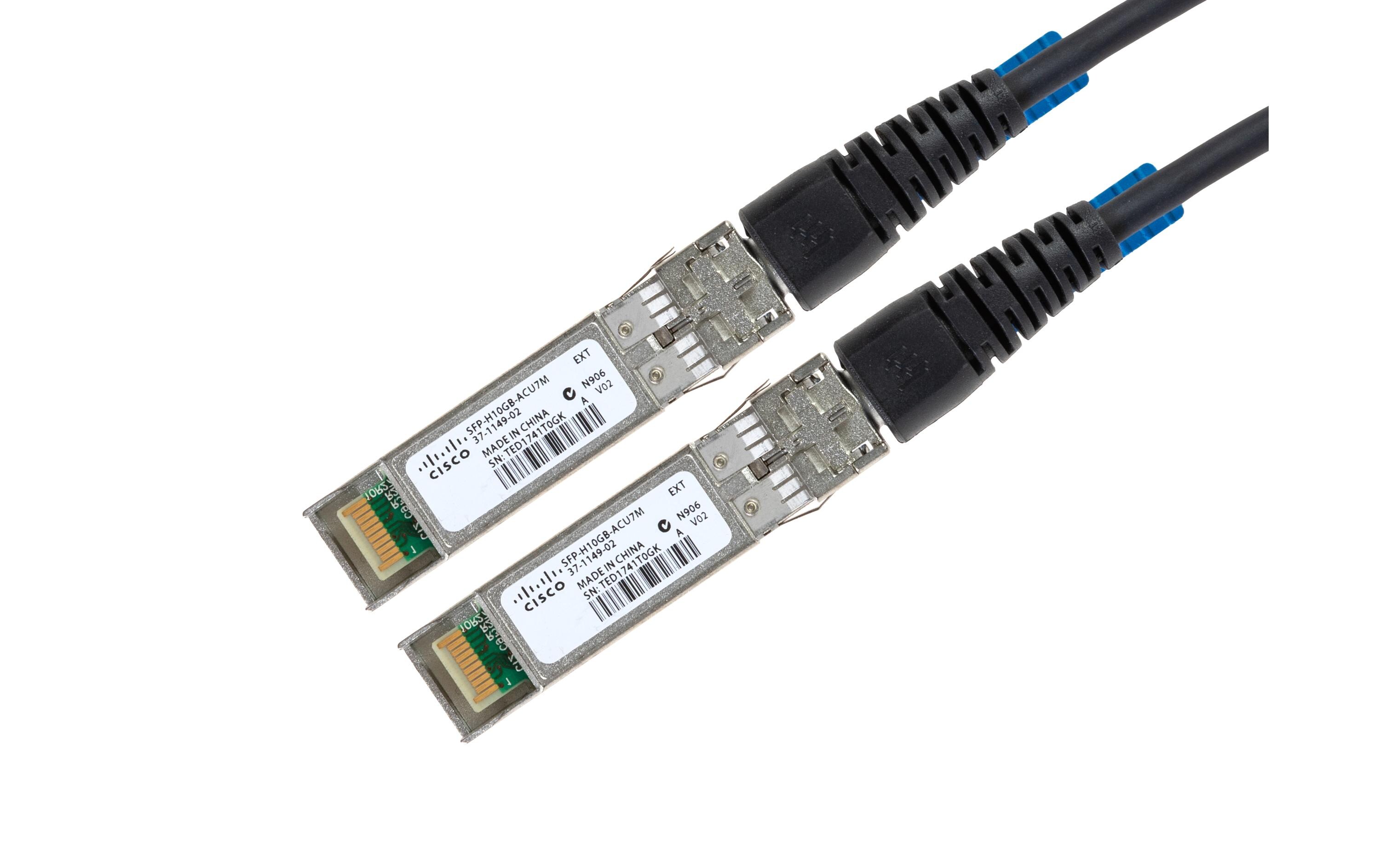 Direct Attach Kabel SFP-H10 GB-ACU7M= SFP+/SFP+ 7 m<br>Aktives Twinax-Kupferkabel, schwarz