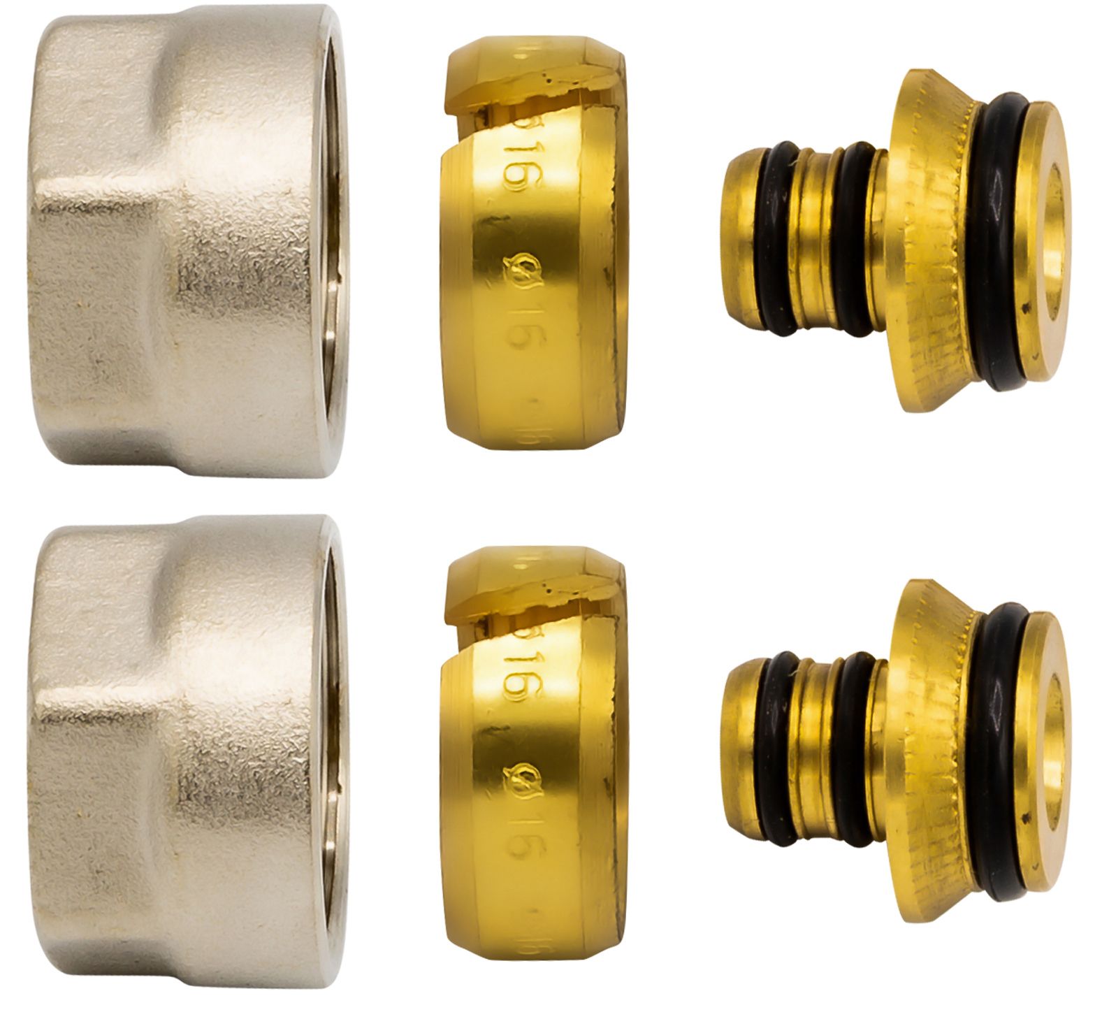 Sanigoods knelkoppeling 16mm nikkel - set van 2