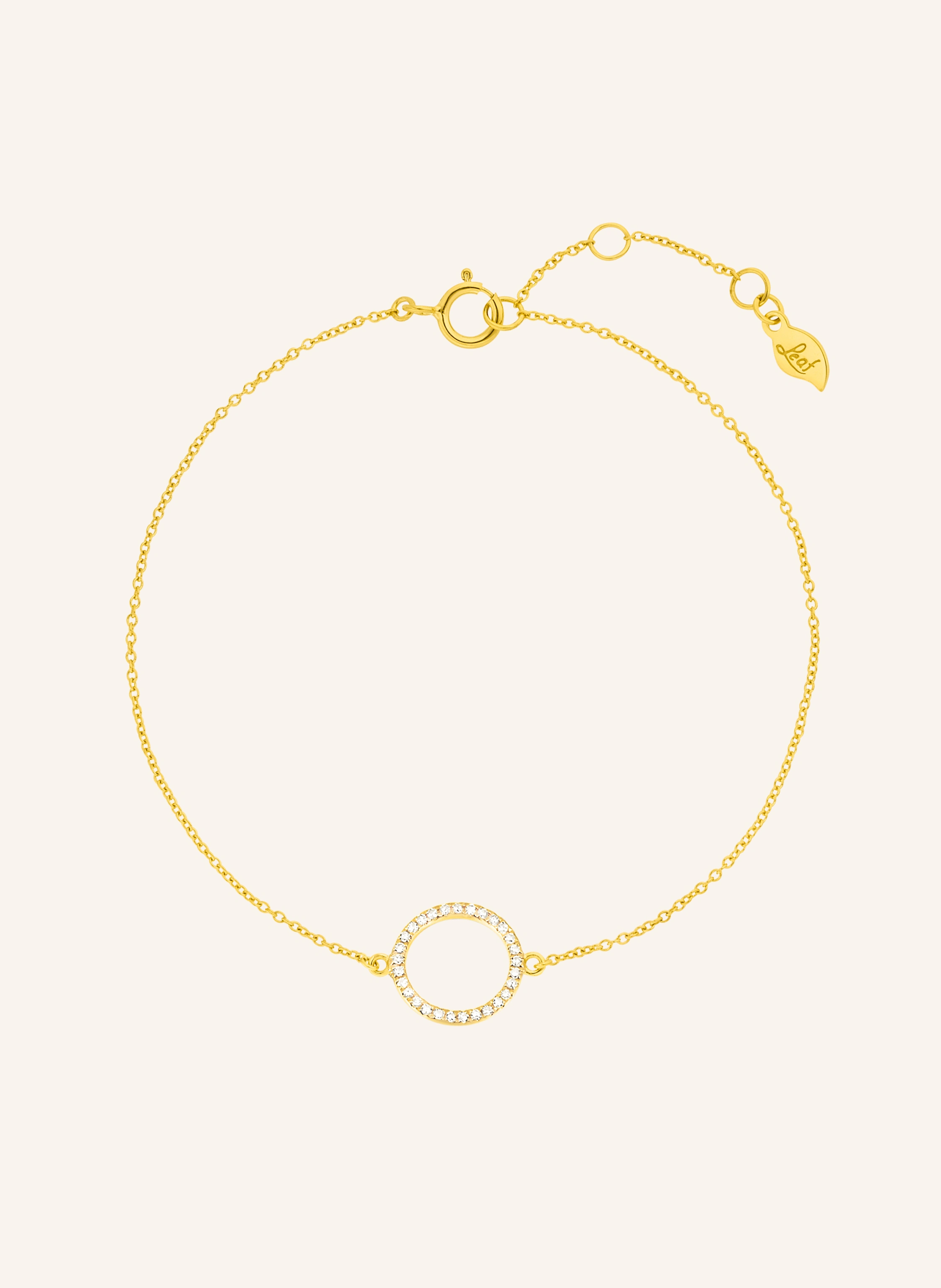 Leaf Armband CIRCLE aus 18 Karat Gelbgold mit Diamanten