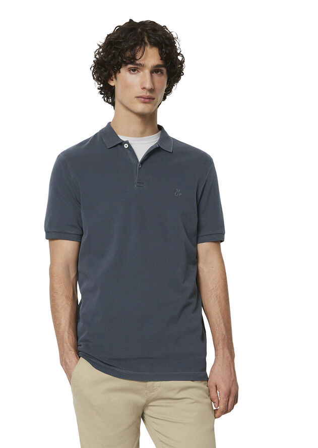 Marc O’Polo Polo, short sleeve, button placket, Total eclipse