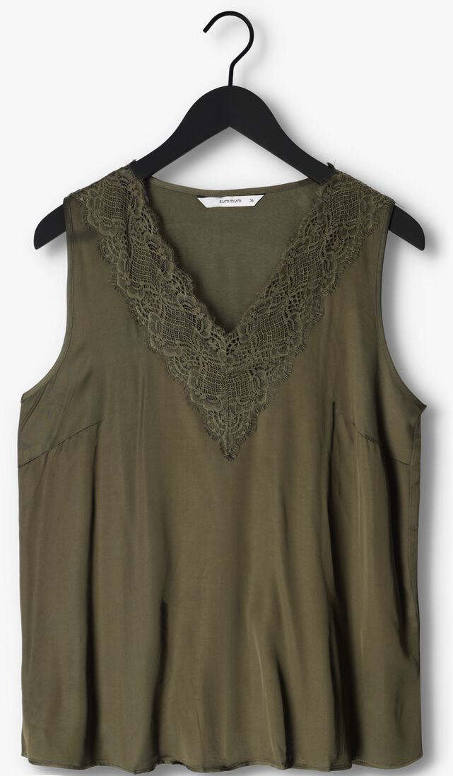 SUMMUM groene summum top singlet silky satin