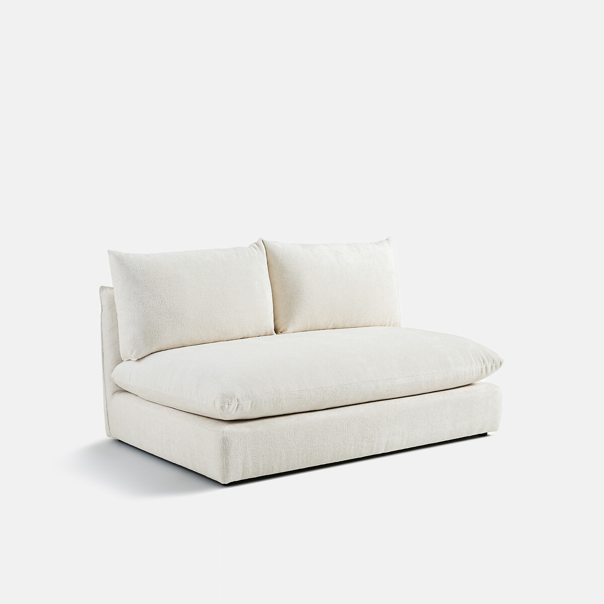 LA REDOUTE INTERIEURS<br>Sofá modular de 2 lugares. Veludo Malo texturizado