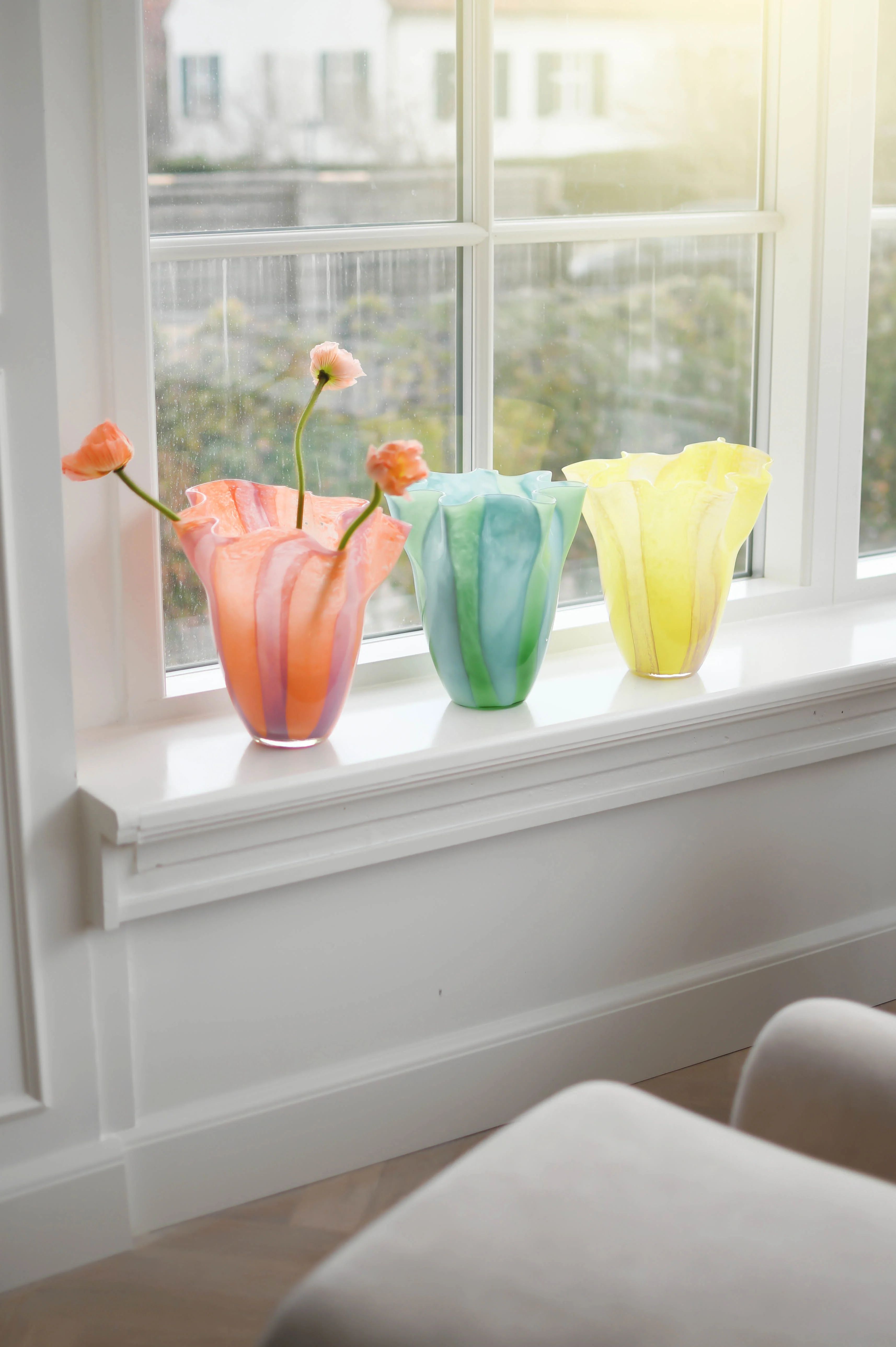 Bahne Interior  Tulipan vase, Gul/Brun - H24 cm