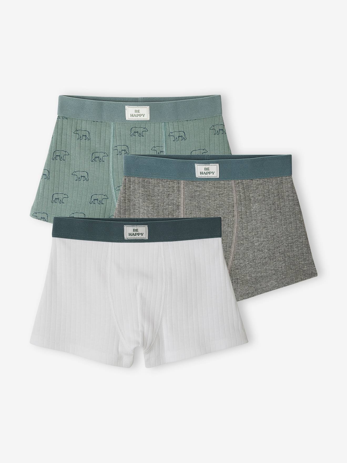 Conjunto de 3 cuecas boxer caneladas 