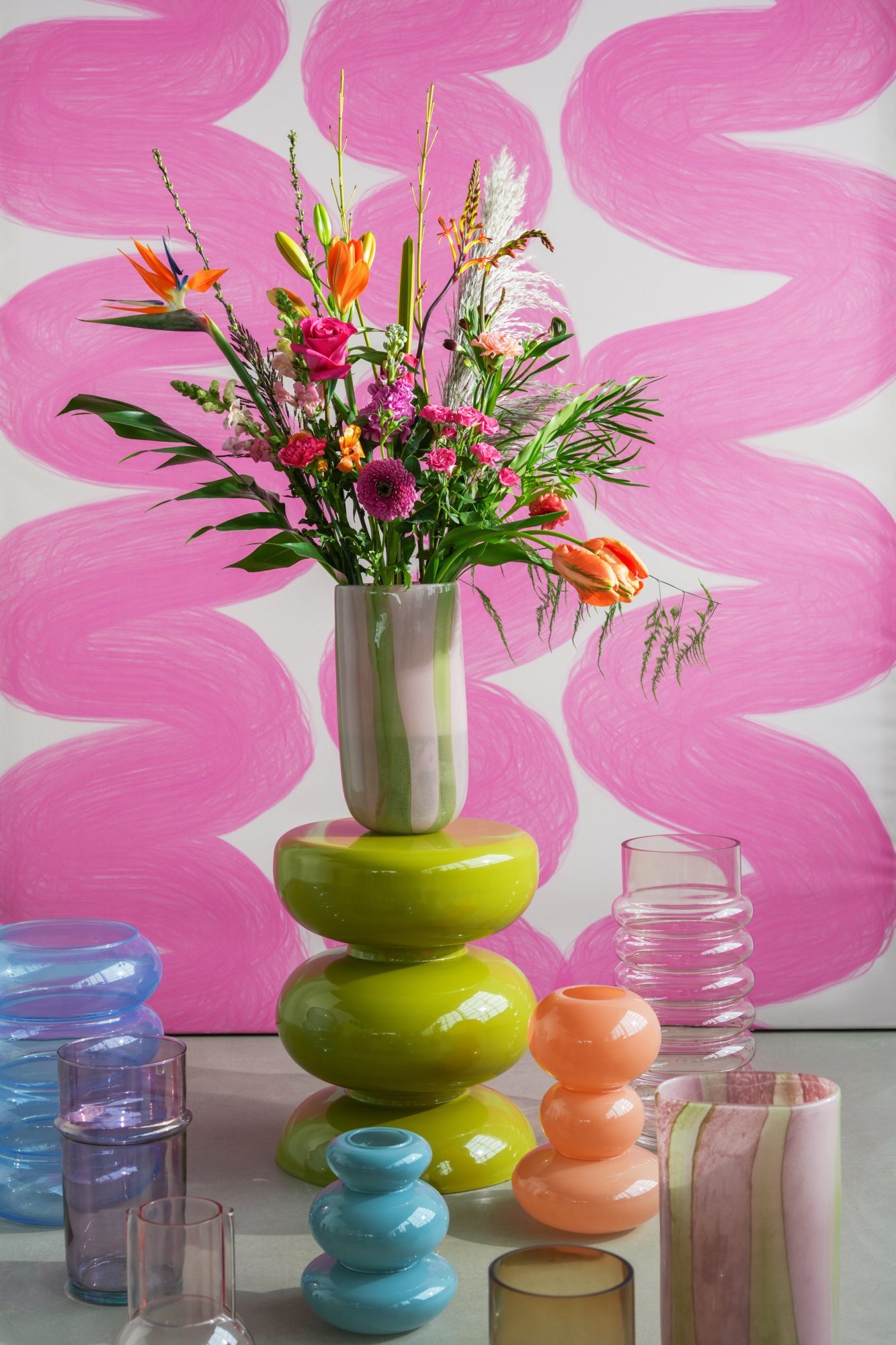 Bijzettafel Mala glossy sky