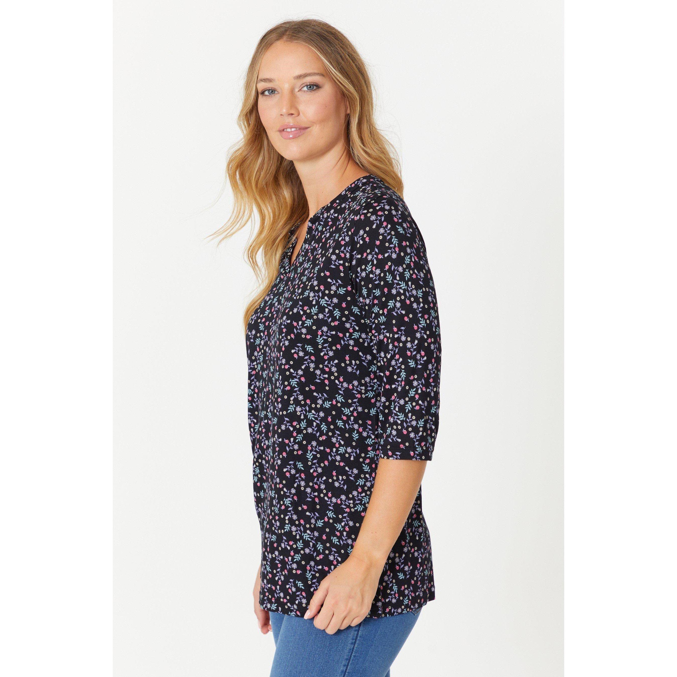 Be You Studio Ditsy Open Collar Tunic