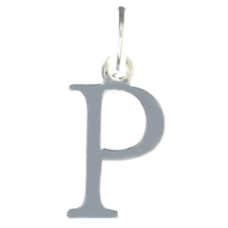 Pendentif Initiale simple lettre P en argent 925°/00