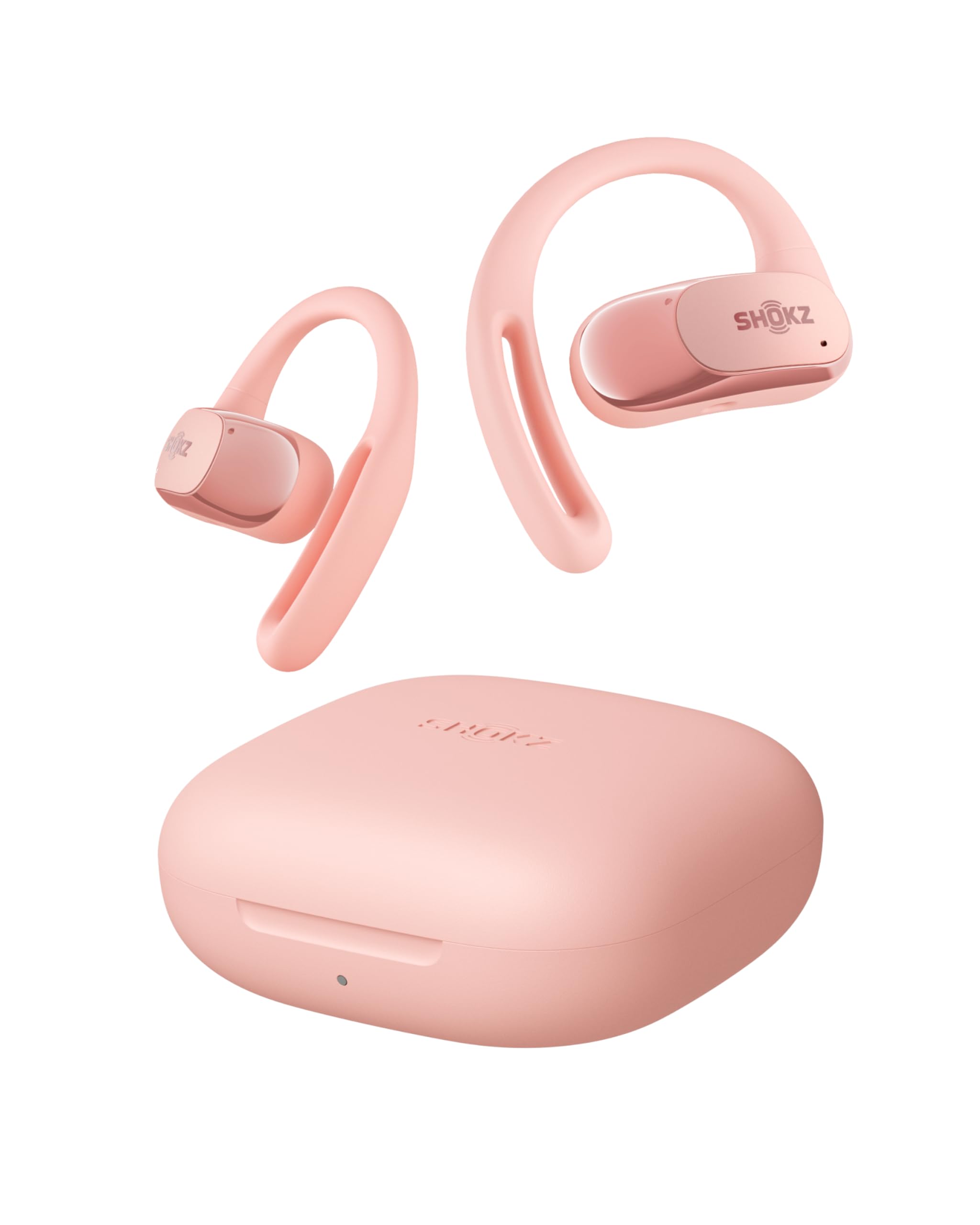 SHOKZ Écouteurs à Oreilles Libres OpenFit Air, Casque Bluetooth sans Fil avec Microphone, écouteurs avec Crochet d’oreille Air, Charge Rapide, 28 h d’autonomie, étanchéité IP54 pour Le Sport – Rose