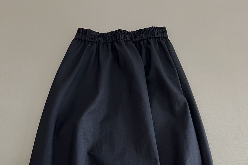Rosehedge - Midi-A-lijn rok met elastische taille en effen kant