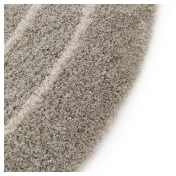 Tapis ovale en matière douce recyclée - masha - taupe et beige - 160 x 230 cm