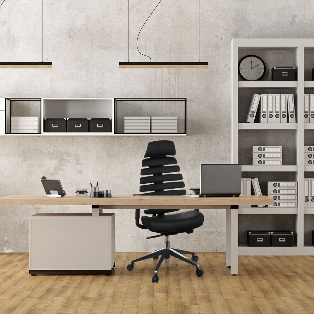 Profi Bürostuhl ERGO LINE II PRO Leder mit Armlehnen (höhenverstellbar) hjh OFFICE