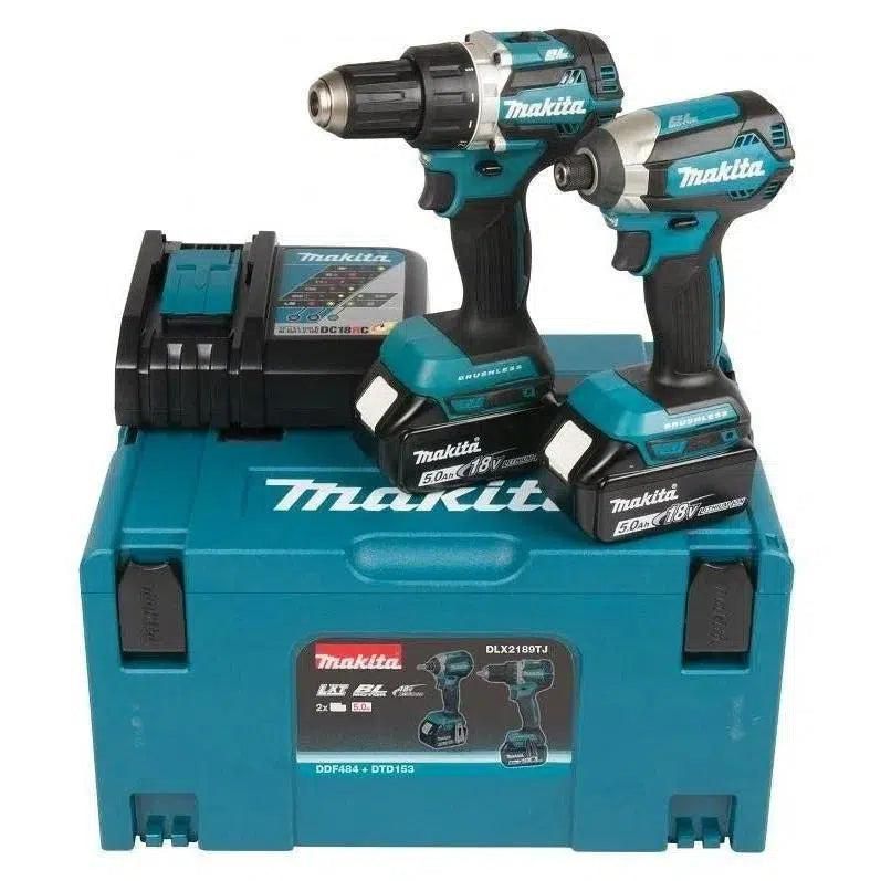 Makita DLX2189TJ Accu combiset 2-delig (DDF484   DTD153) 18V 5.0Ah in Mbox