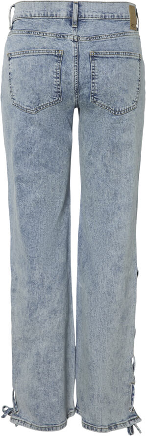 Pieces PCFENDA MW STRAIGHT DENIM JEANS D2D Blå