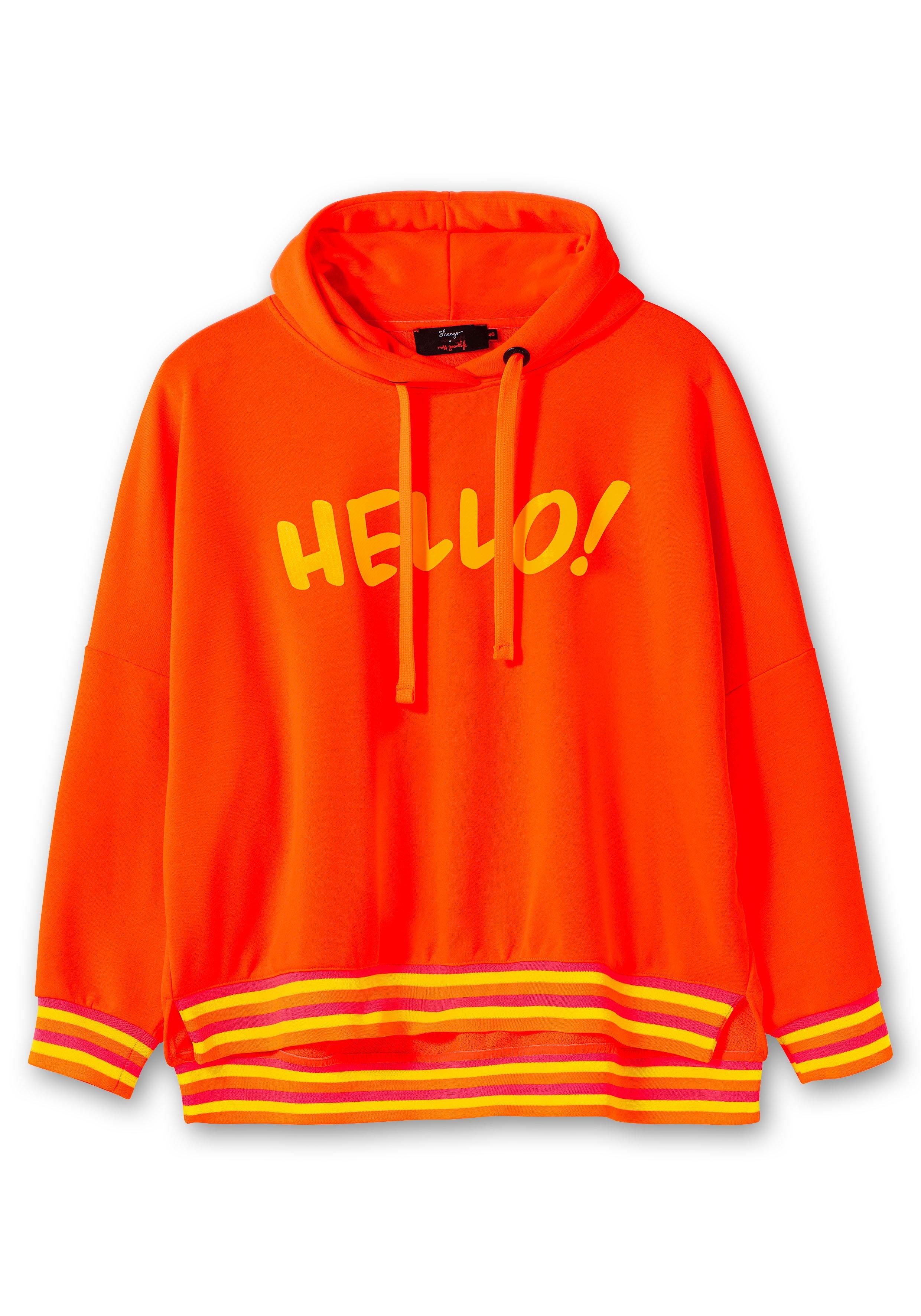 Neon-Kapuzensweatshirt mit Wordingprint
