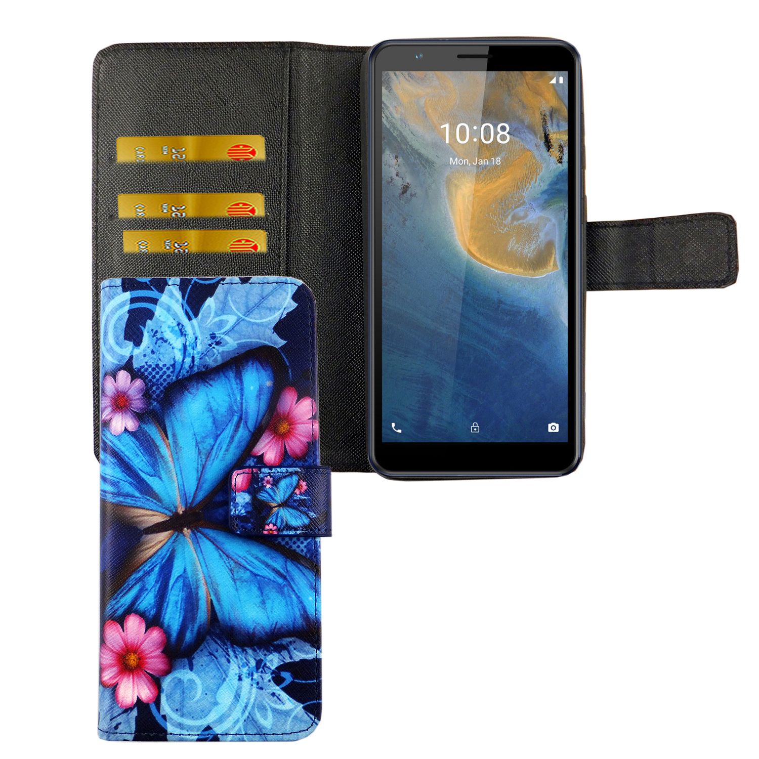 Handyhülle für ZTE Blade A31 Case Cover Schutztasche Schutzhülle Bookstyle Neu