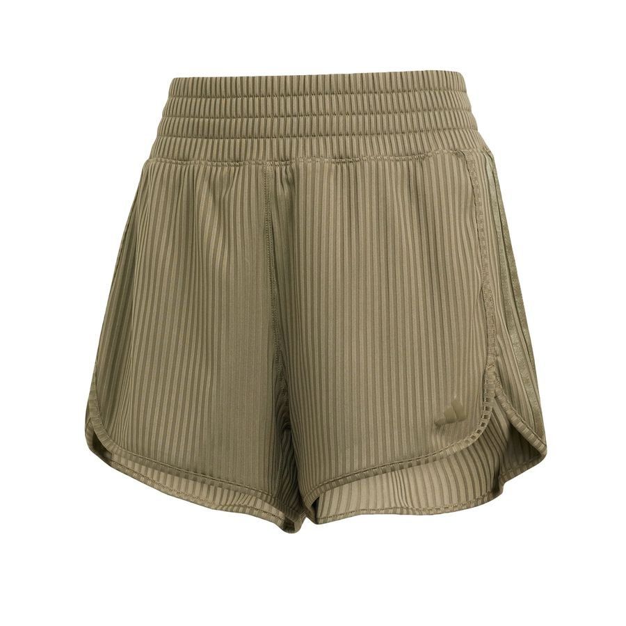 Adidas Short taille haute bords-côtes 3 bandes ton sur ton Pacer All Gym Seasonal