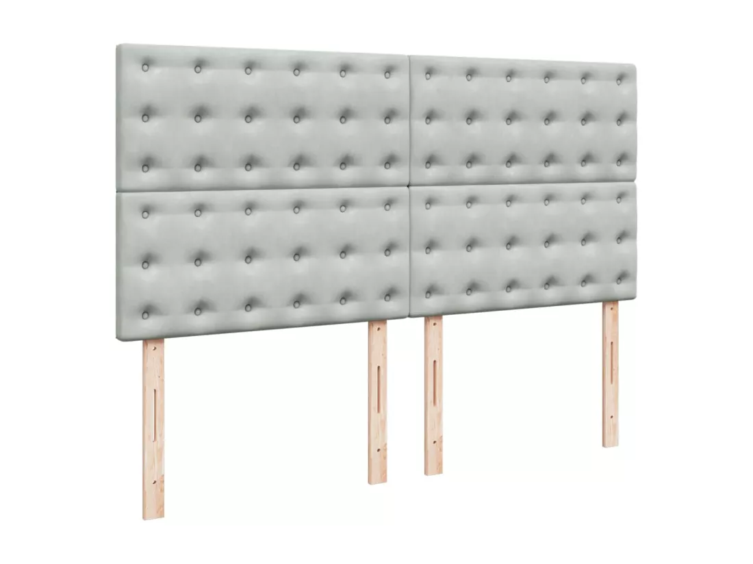 Sommier à lattes de lit et matelas Gris clair 180x200cm Velours