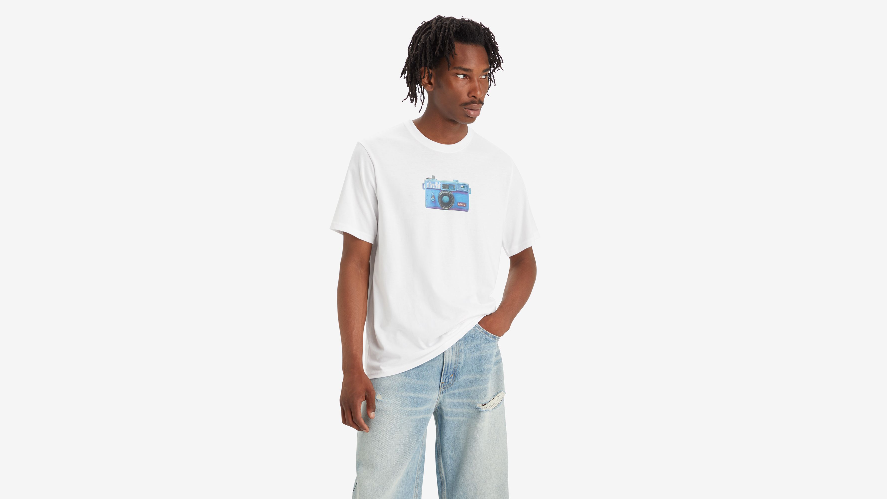 T-shirt graphique Relaxed - Camera Relaxed Tee White+ - Blanc