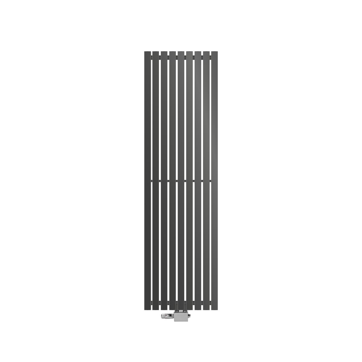 ECD Germany Stella Design Paneelradiator, Middenaansluiting, 480x1600 mm, Antraciet, Aansluitset, Thermostaat, Universeel, Hoek- en Doorloopvorm, Vlak, Enkellaags, Verticale Radiator, Badkamerradiator, Verwarming